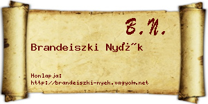Brandeiszki Nyék névjegykártya