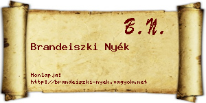 Brandeiszki Nyék névjegykártya